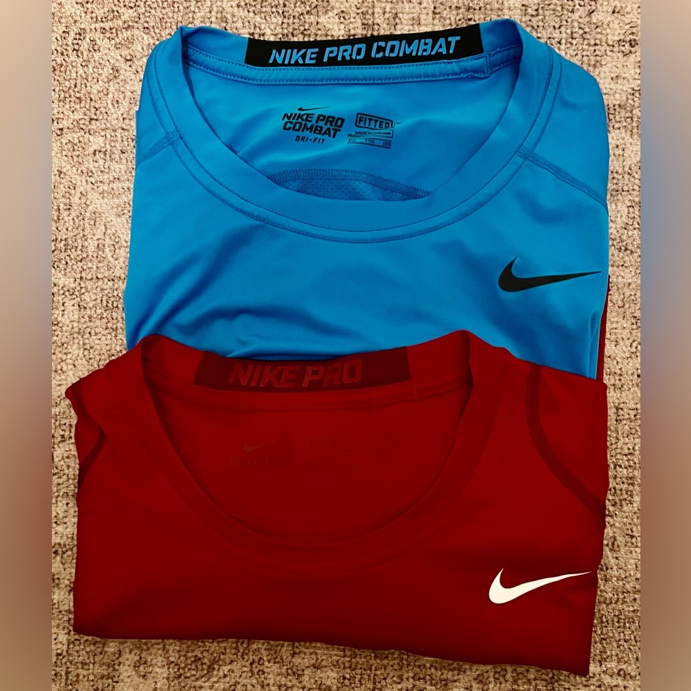 2 Men’s  XXL fitted Nike Pro dry fit athletic shirts